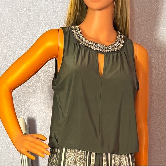 INC International Concepts Charcoal Blouse Pant Jumpsuit - Picture 16 of 16